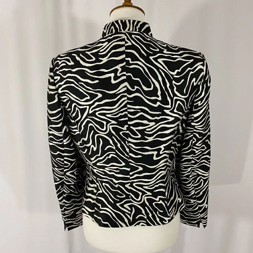 Talbots Animal Print Silk Jacket - Picture 4 of 7